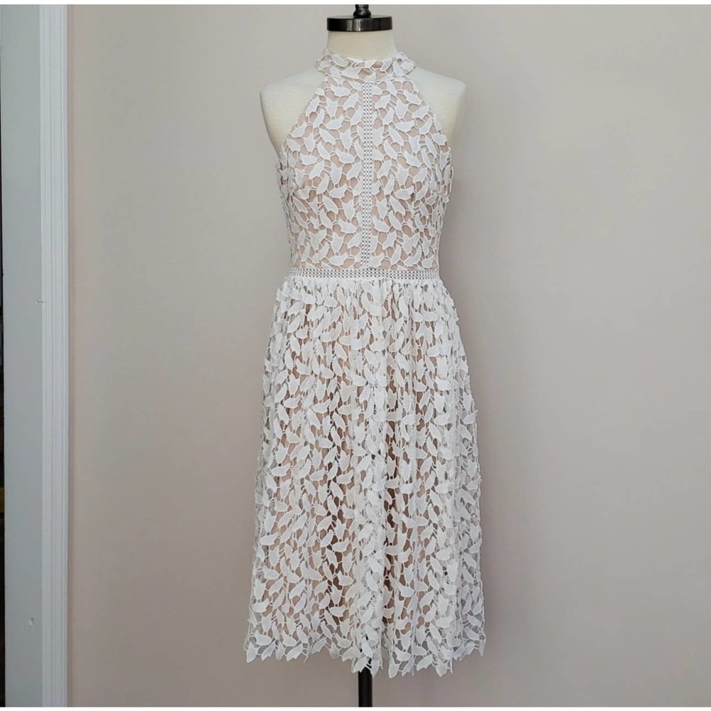 Modcloth Liza Luxe Defining Divine Sleeveless White Midi Dress, Size Medium